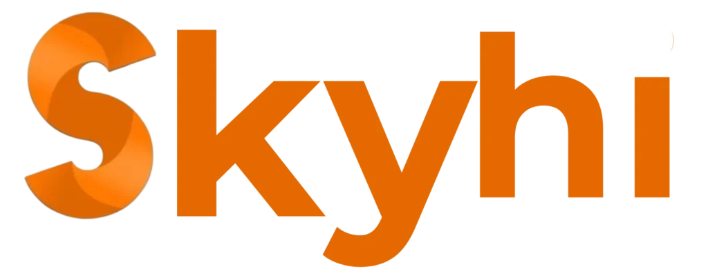 Skyhisoft white logo