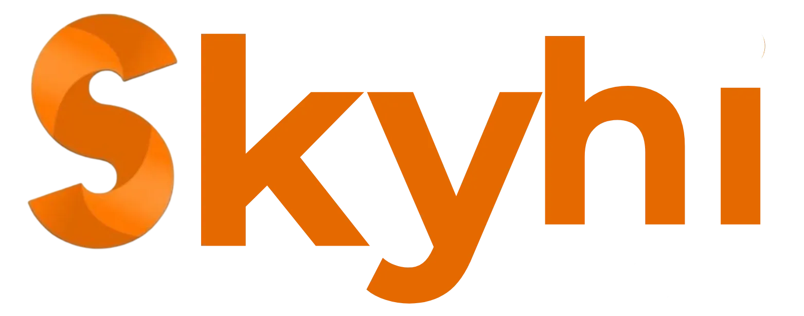 Skyhisoft white logo